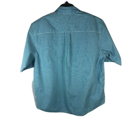 Dockers Men's 2XLT Short Sleeve Button Up Blue Check Cotton Blend Shirt A21 - Picture 4 of 4